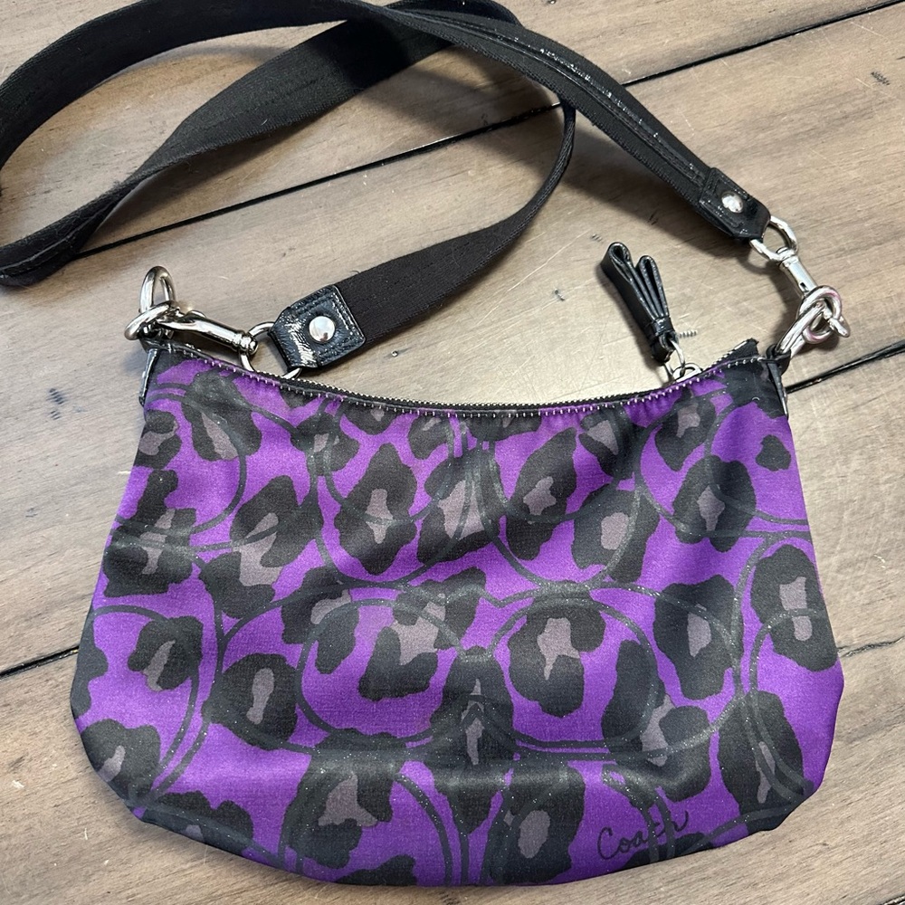 Coach Vibrant Purple and Black Shoulder Bag - Picture 2 of 3